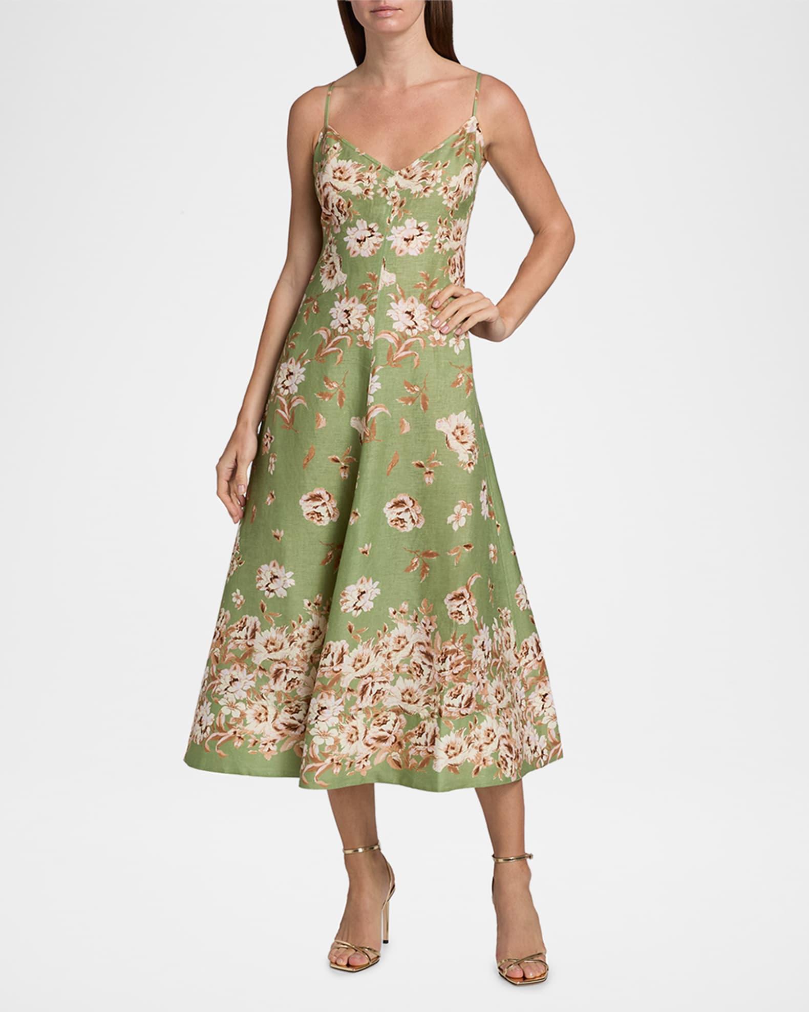 Mae Floral Linen Midi Dress Product Image