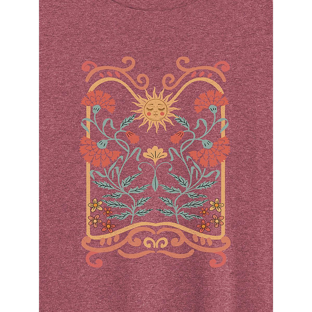 Plus Size Sunkissed Forever Round Neck T-Shirt Plum Women Non Natural Flowers Round Neck Everyday-Casual T-shirts BloomChic 26/4X Product Image