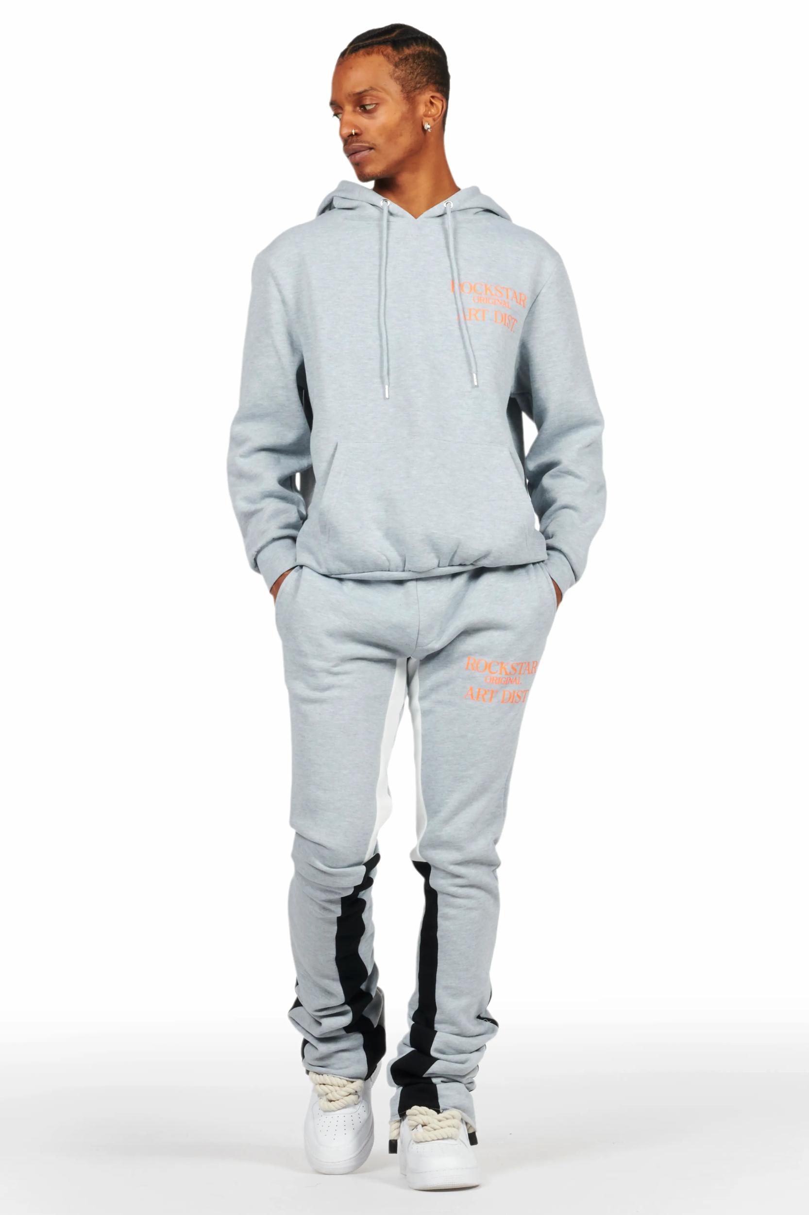 Briggs Heather Grey Hoodie/Super Stacked Flare Track Set Male Product Image