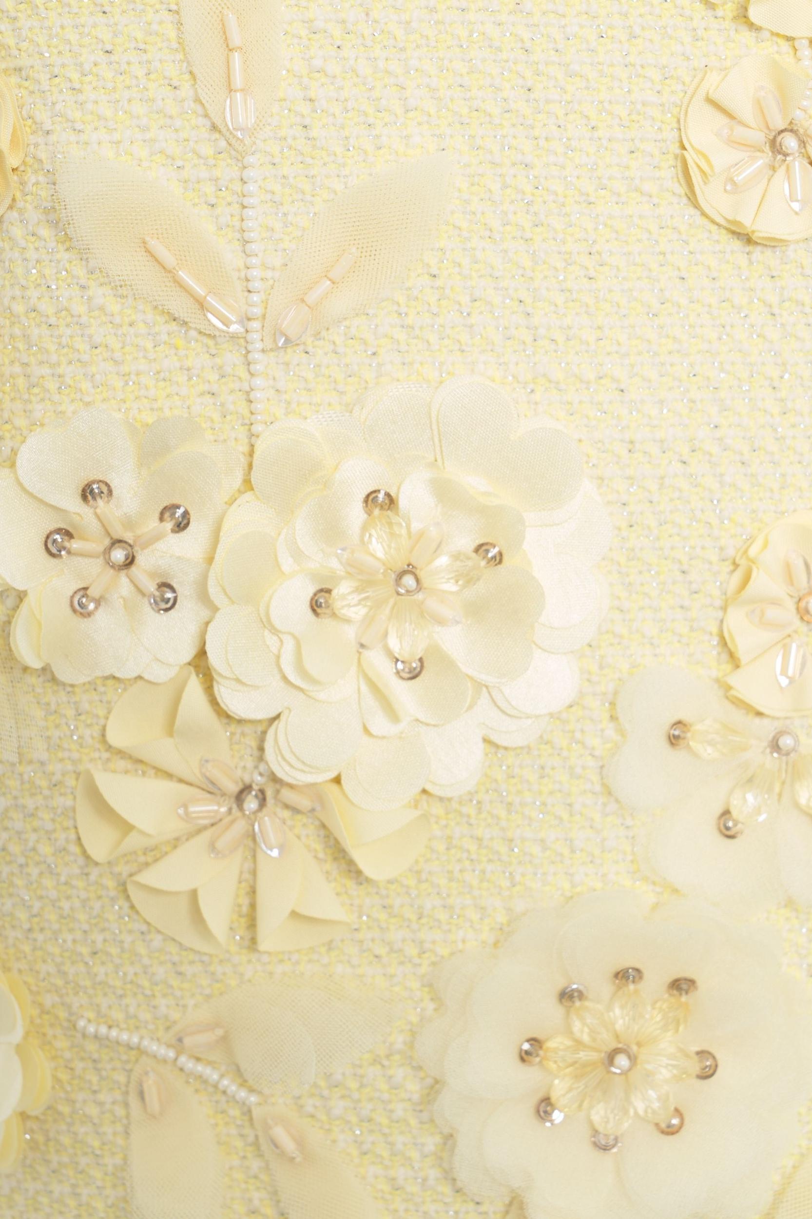 Tweed dress with floral embroidery Product Image