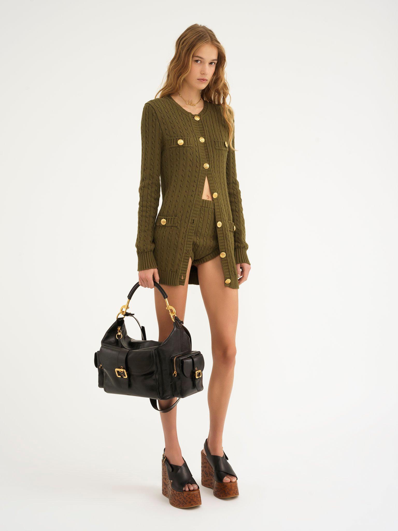 Large Camera bag in shiny leather Product Image