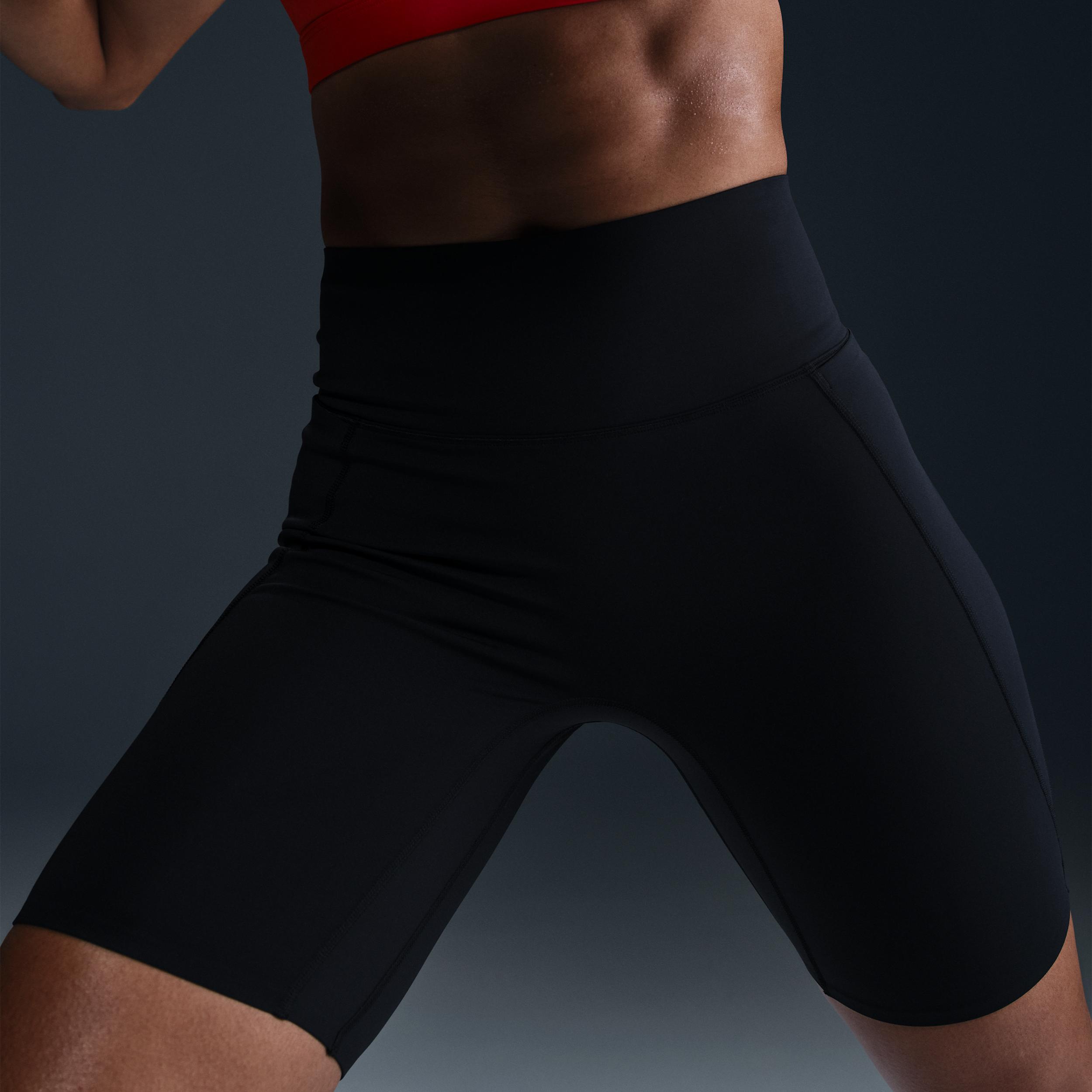 Nike Womens Universa High-Waisted 8 Biker Shorts with No Front Seam | HQ6823-010 Product Image