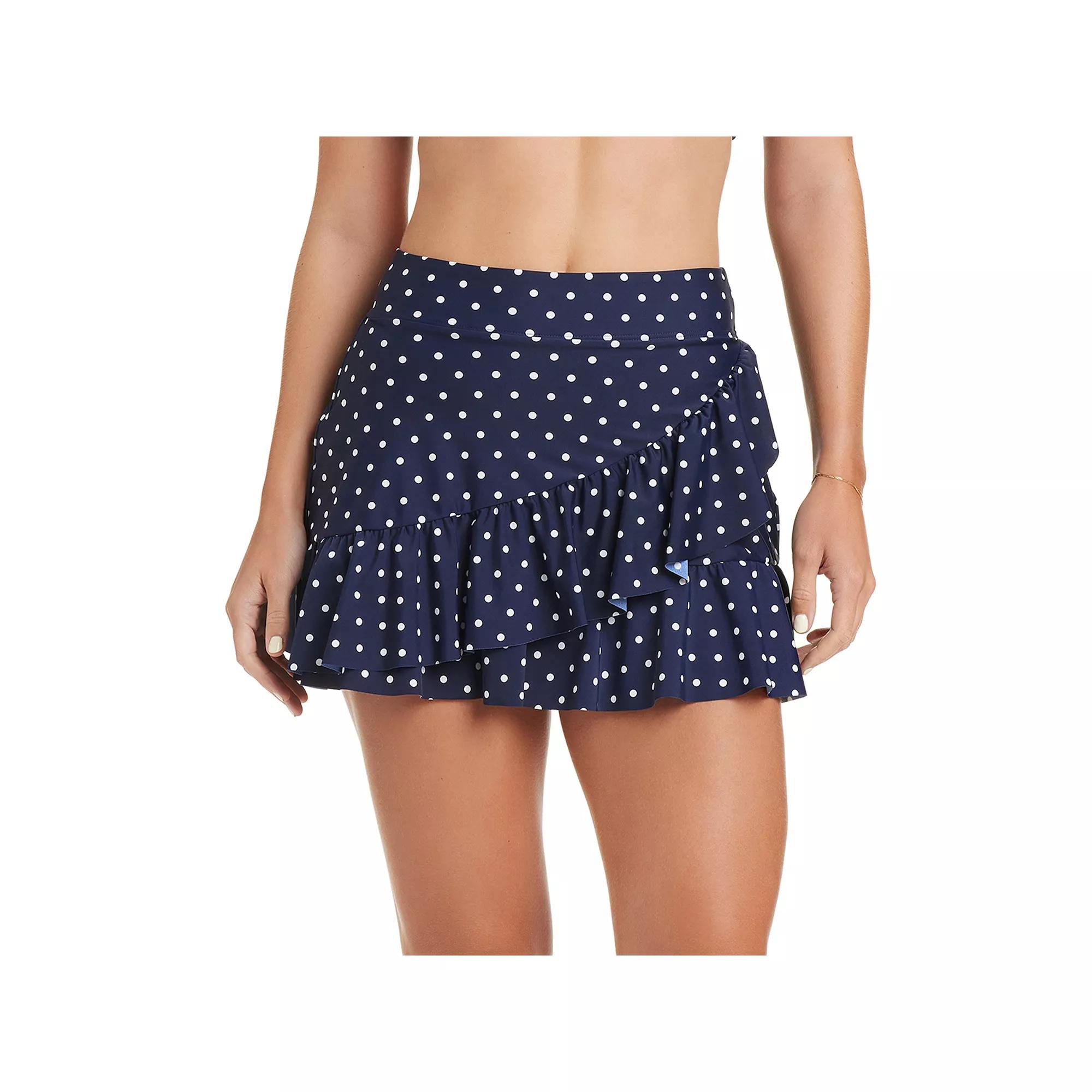 Women's Draper James Skirtini Ruffle Swim Skirt, Size: Large, Dot Product Image