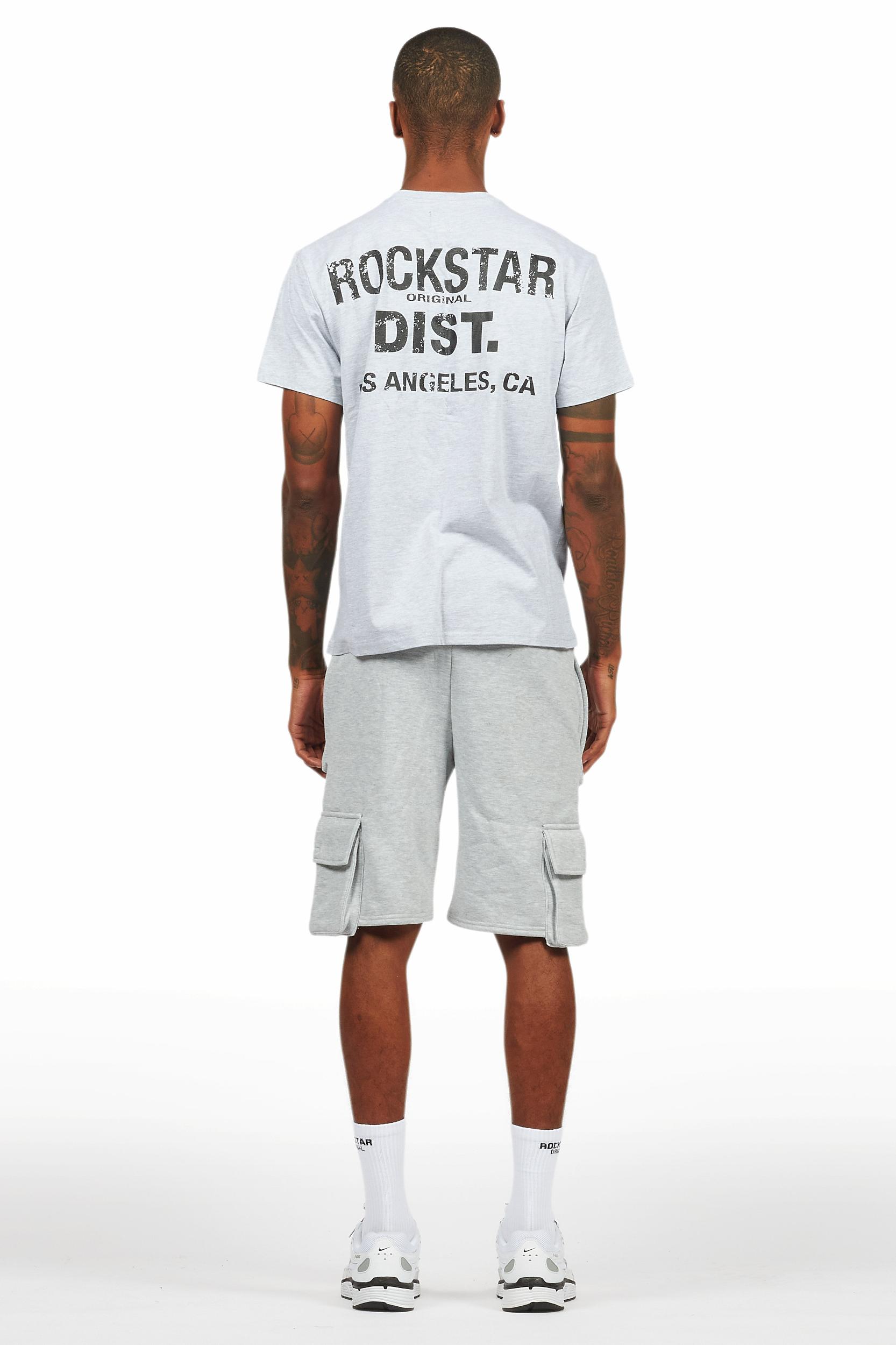 Raffer Heather Grey/Black T-Shirt Cargo Shorts Set Male Product Image