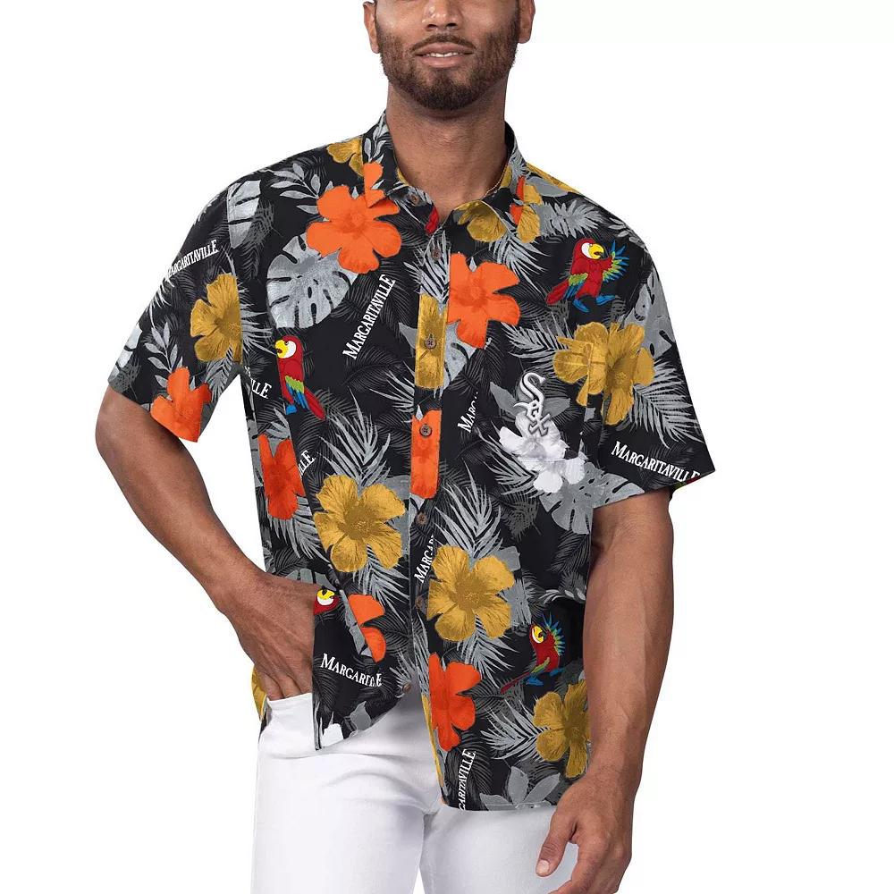 Men's Margaritaville Black Chicago White Sox Island Life Floral Party Button-Up Shirt,  Product Image