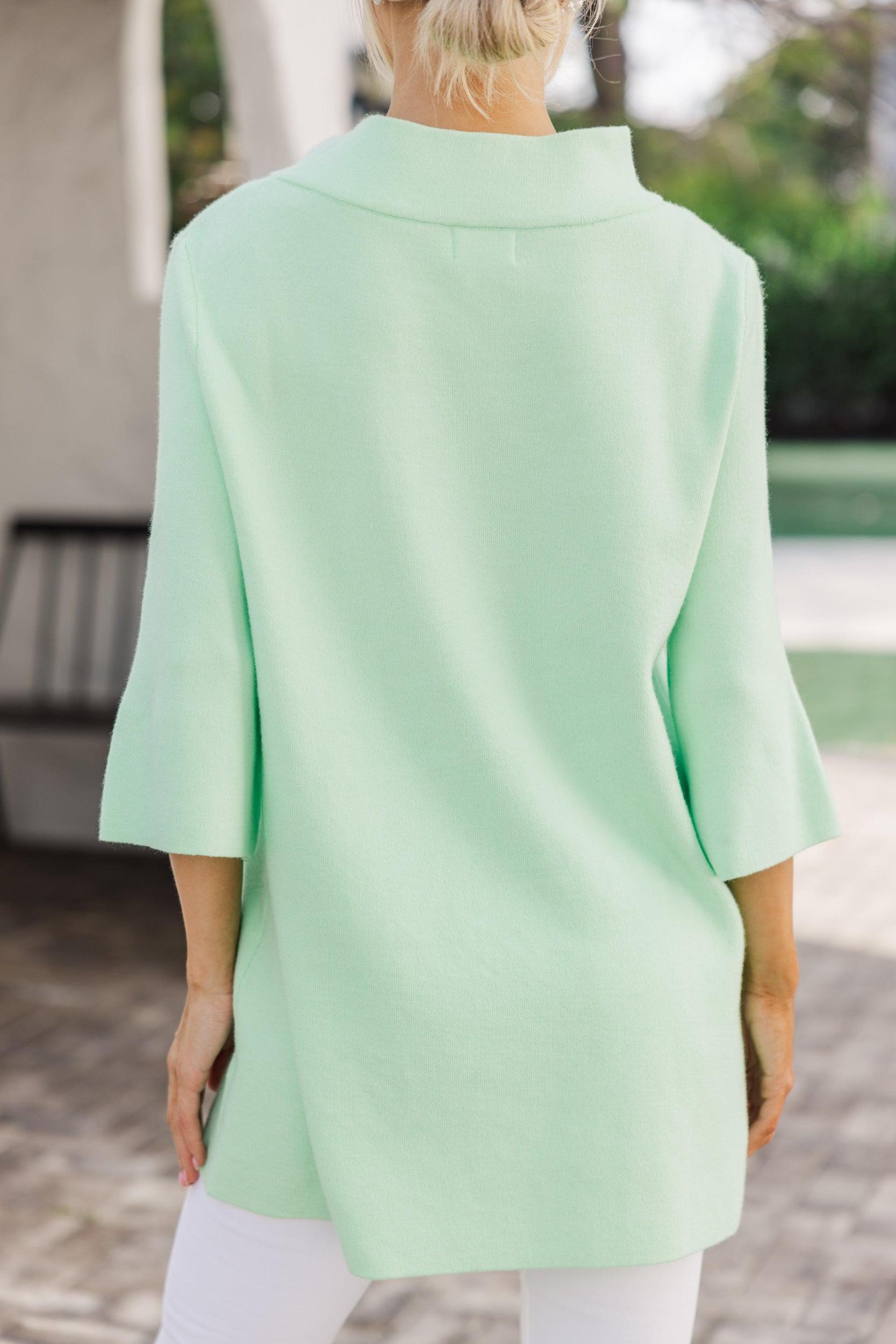 With Ease Mint Green Mock Neck Sweater Tunic Female Product Image