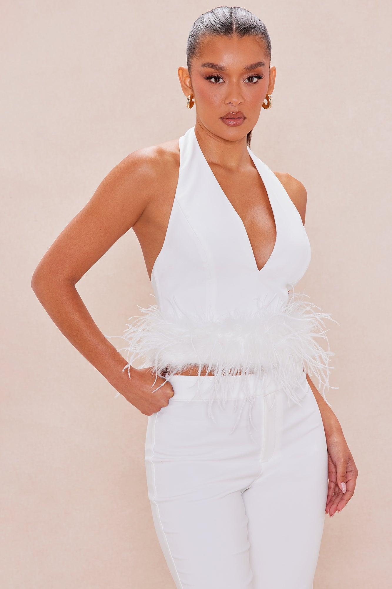 Patti Feather Pant Set - Off White Female Product Image