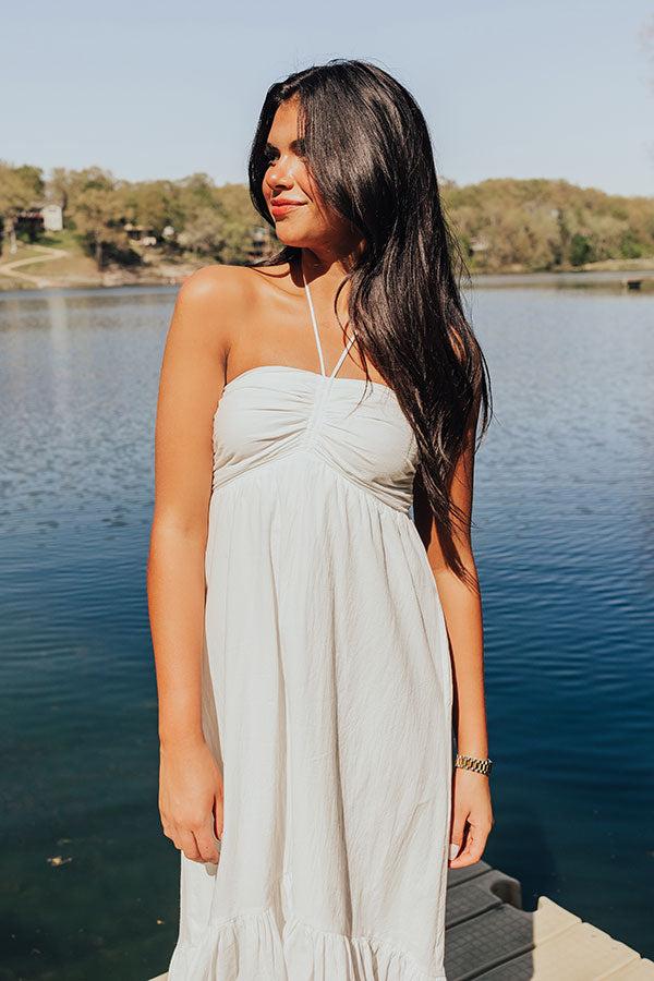 Lakeside Party Halter Midi in White Product Image