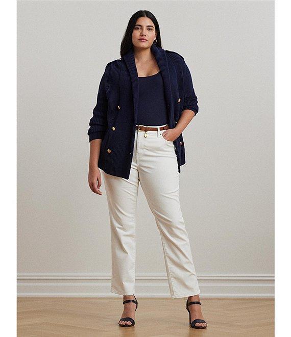 Lauren Ralph Lauren Plus Size Mid Rise Straight Leg Jeans Product Image