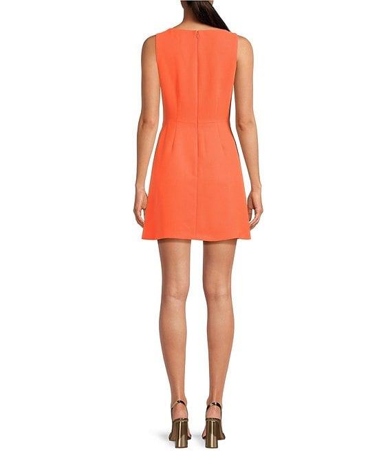 Gianni Bini Charlotte Crepe Boat Neck Sleeveless A-Line Dress Product Image