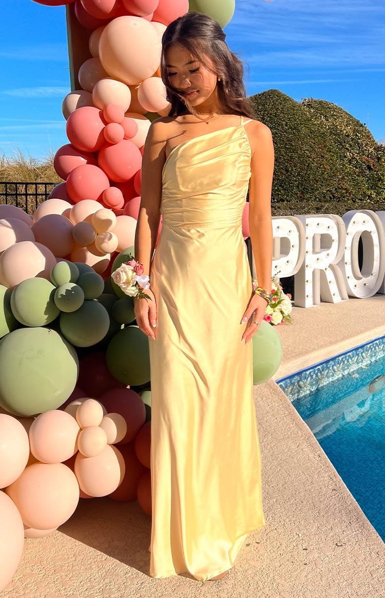 Tina Yellow Formal Maxi Dress Product Image