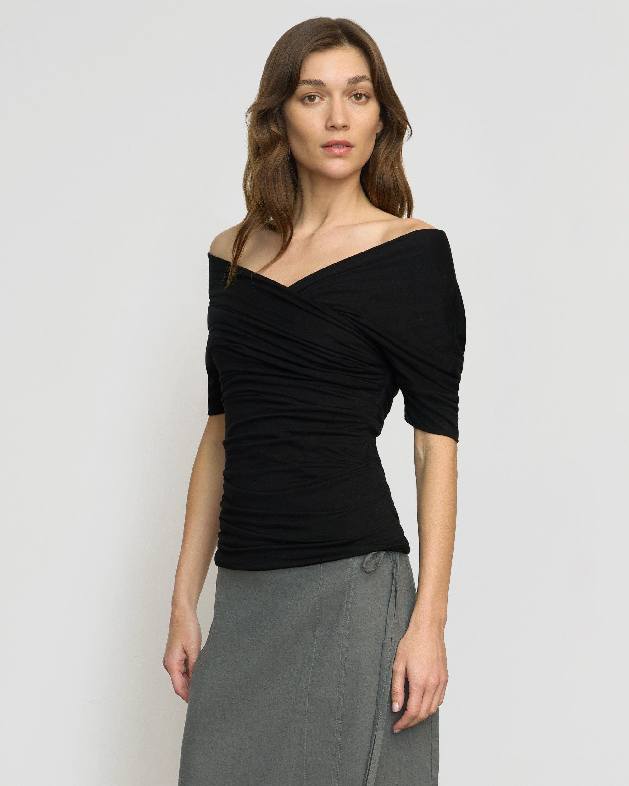 Thalia Ruched Off-Shoulder Tee Product Image