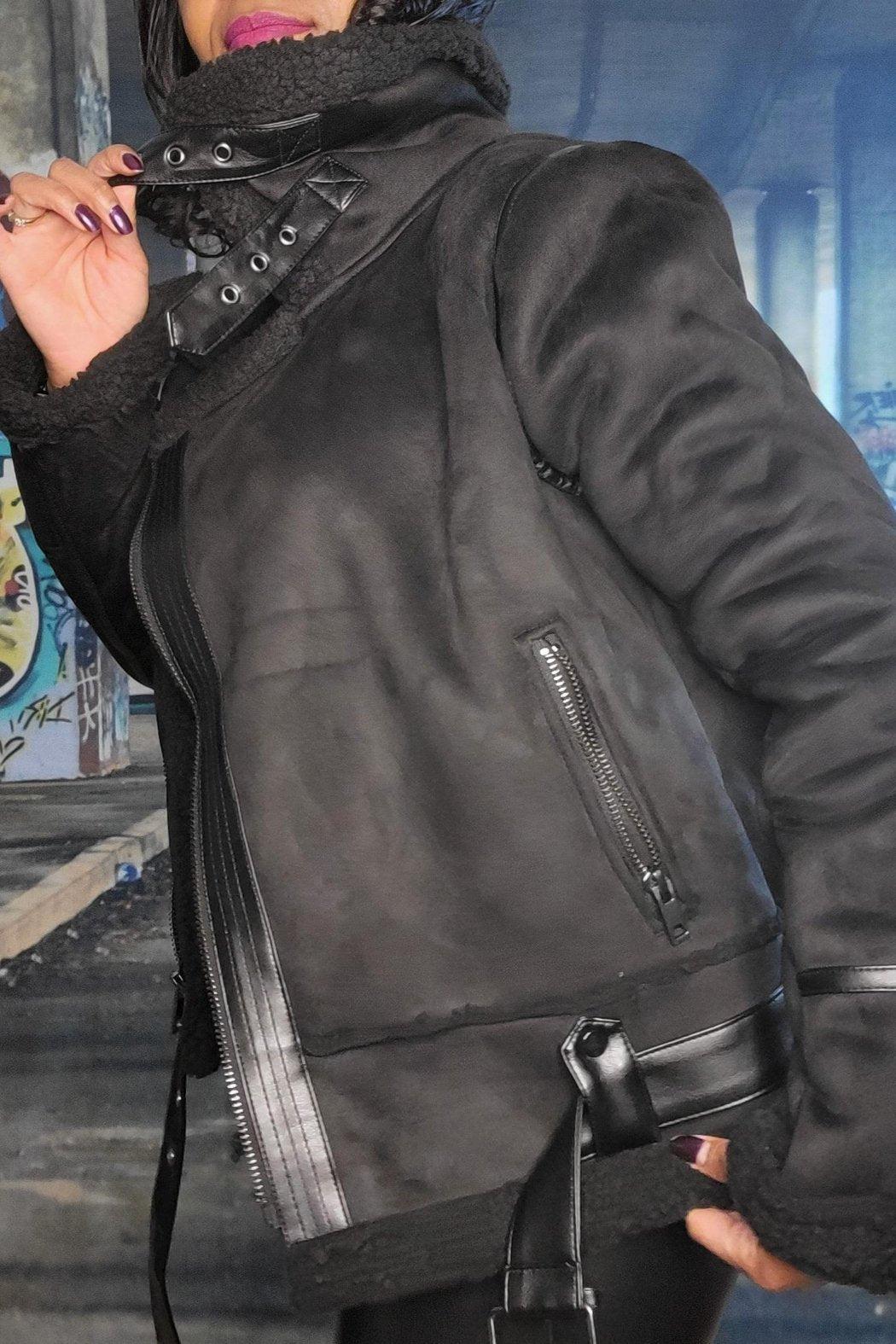 Shearling Biker Coat Product Image