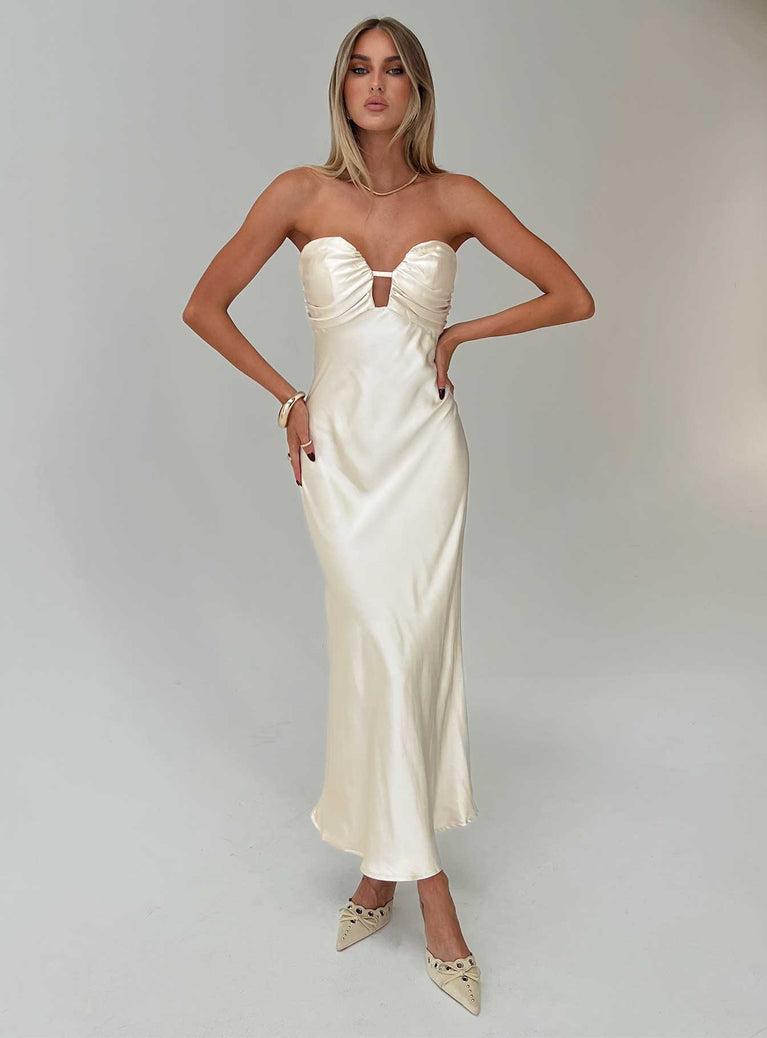 Cyprian Strapless Maxi Dress Champagne Product Image