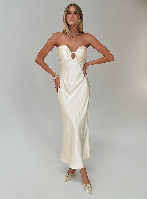 Cyprian Strapless Maxi Dress Champagne Product Image