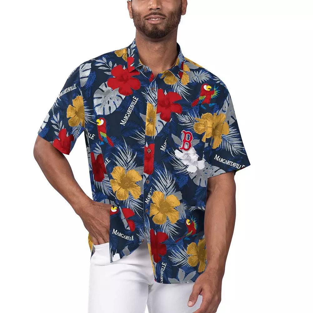 Men's Margaritaville Navy New York Yankees Island Life Floral Party Button-Up Shirt,  Product Image
