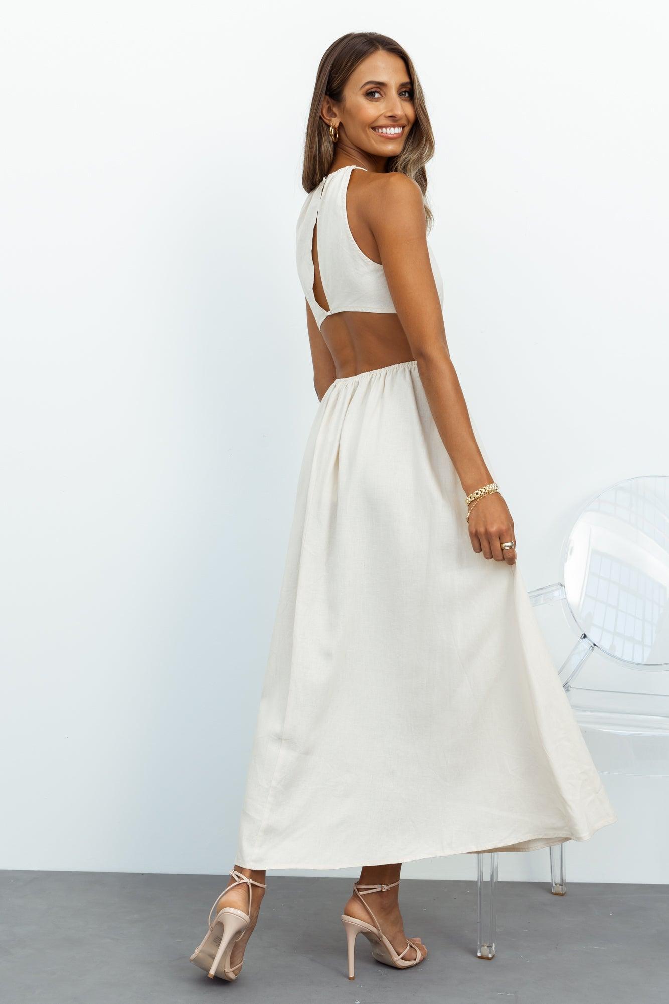 Chill Moments Maxi Dress Cream Product Image
