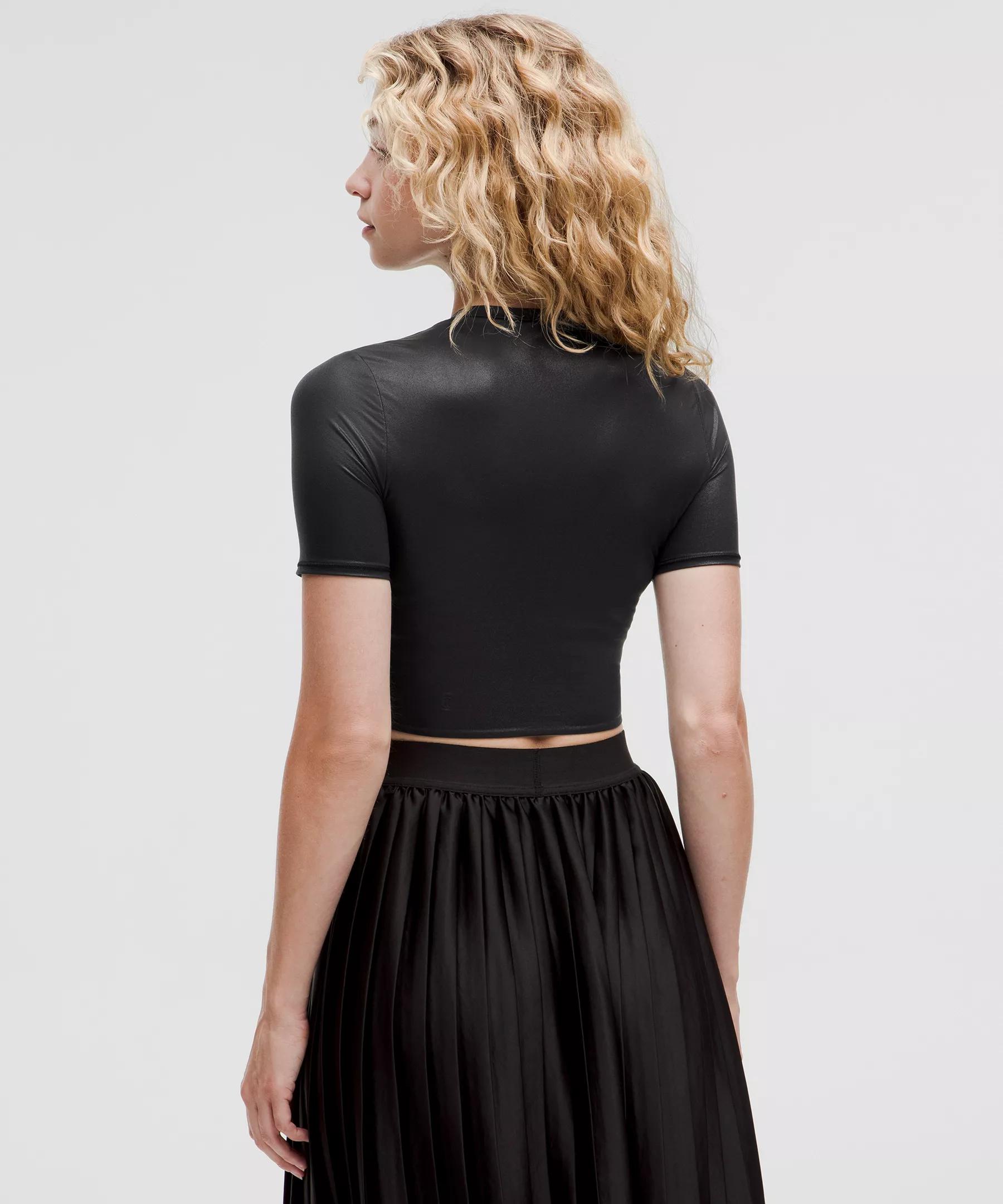 Wundermost Ultra-Soft Nulu Crewneck Cropped T-Shirt *Shine Product Image