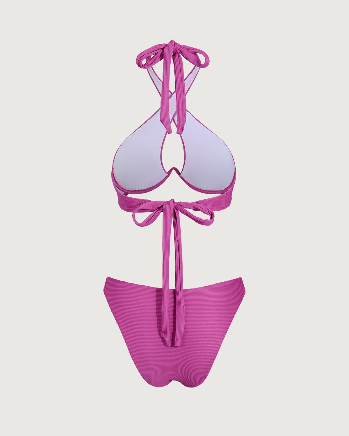 Rose Red Crossover Bikini Set Product Image