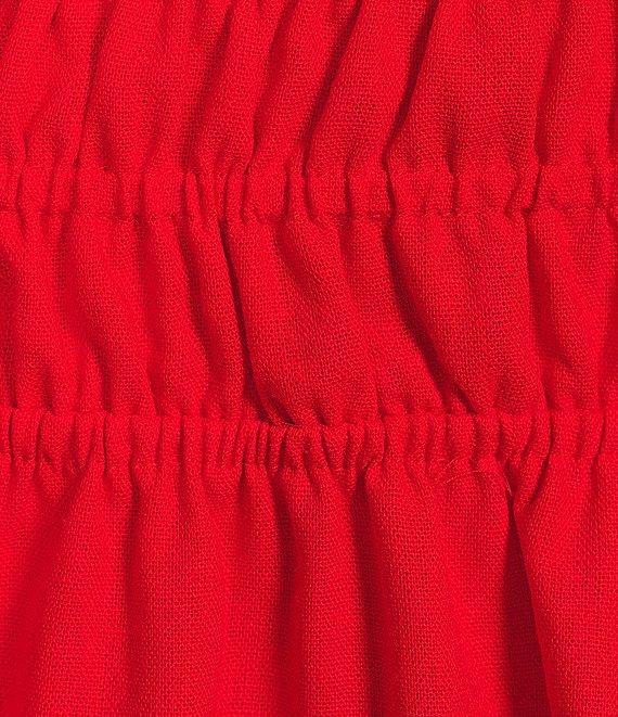 Copper Key Short Puff Sleeve Triple Elastic Waist Dress Product Image