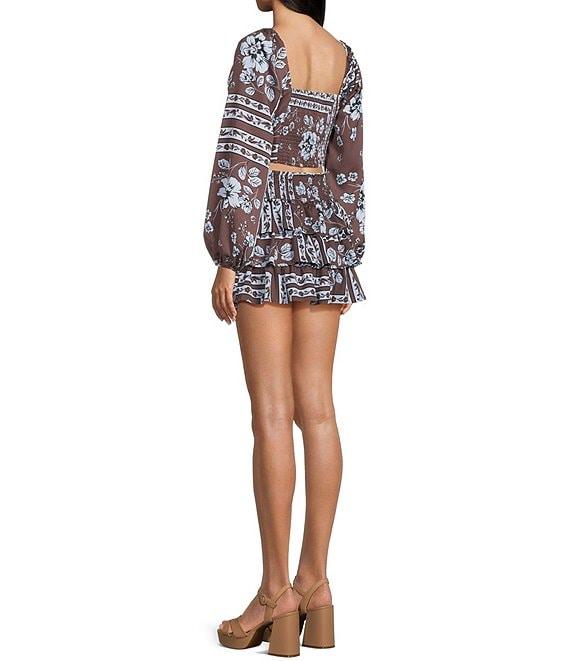 GB Sweetheart Neck Floral Printed Coordinating Blouse Product Image