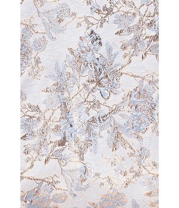 Xscape Brocade Floral Print Sweetheart Neck Short Sleeve A-Line Gown Product Image