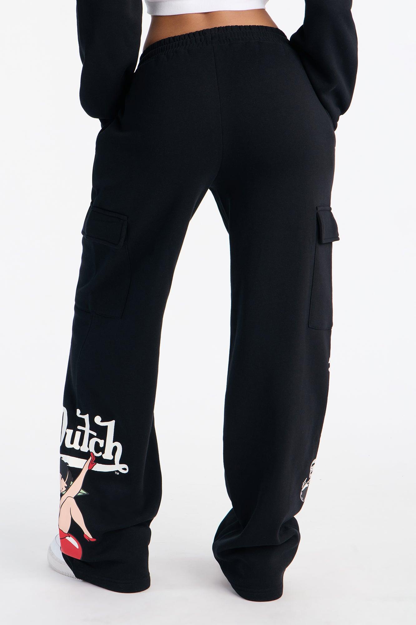 Von Dutch x Betty Boop Fleece Sweet Face Pants - Black Female Product Image