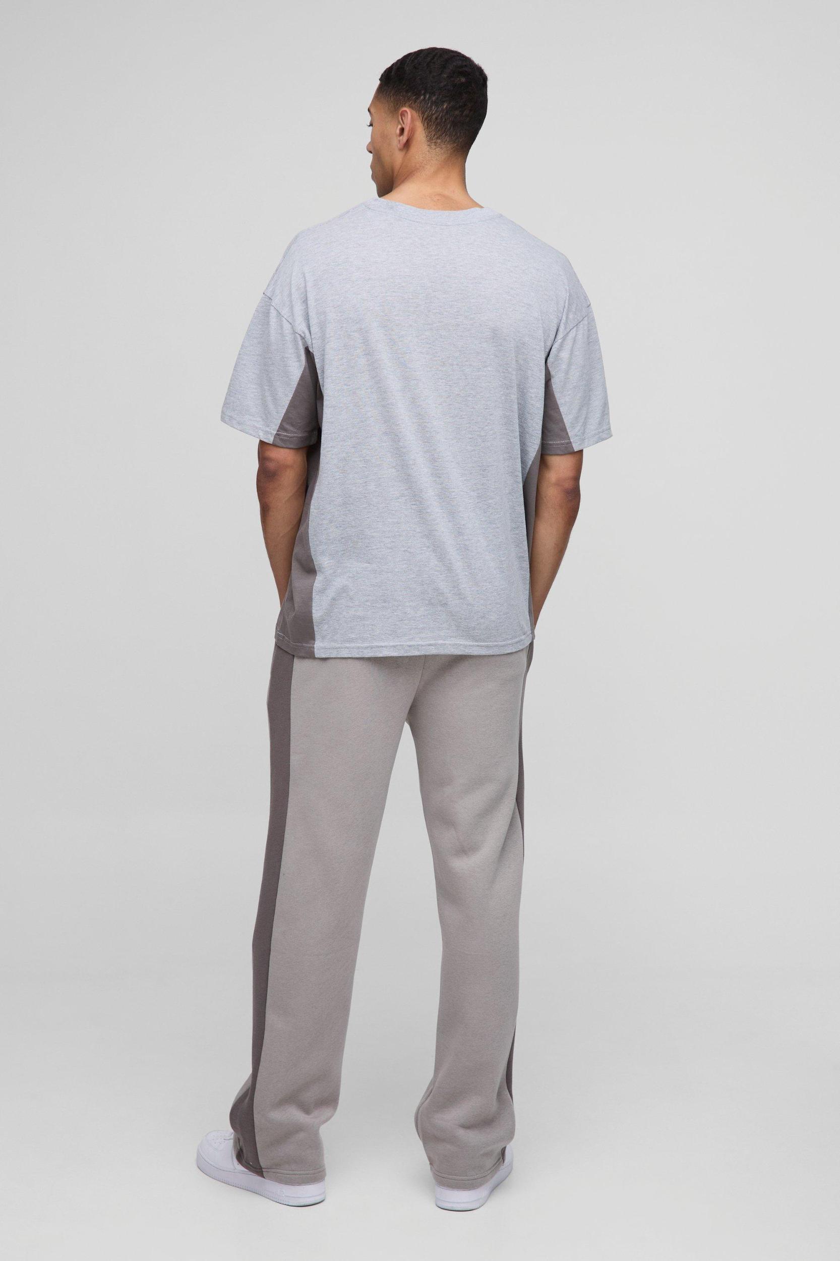 Relaxed Fit Man Panel Detail Sweatpants | boohooMAN USA Product Image