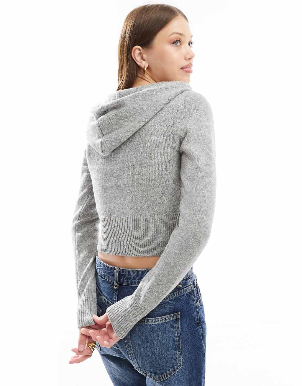 Cotton On double zip hoodie in gray heather Product Image