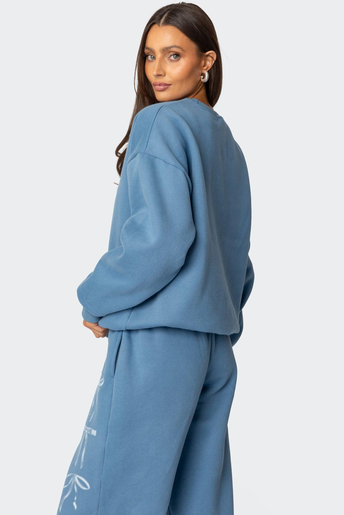 Bow Bliss Oversized Sweatshirt Product Image