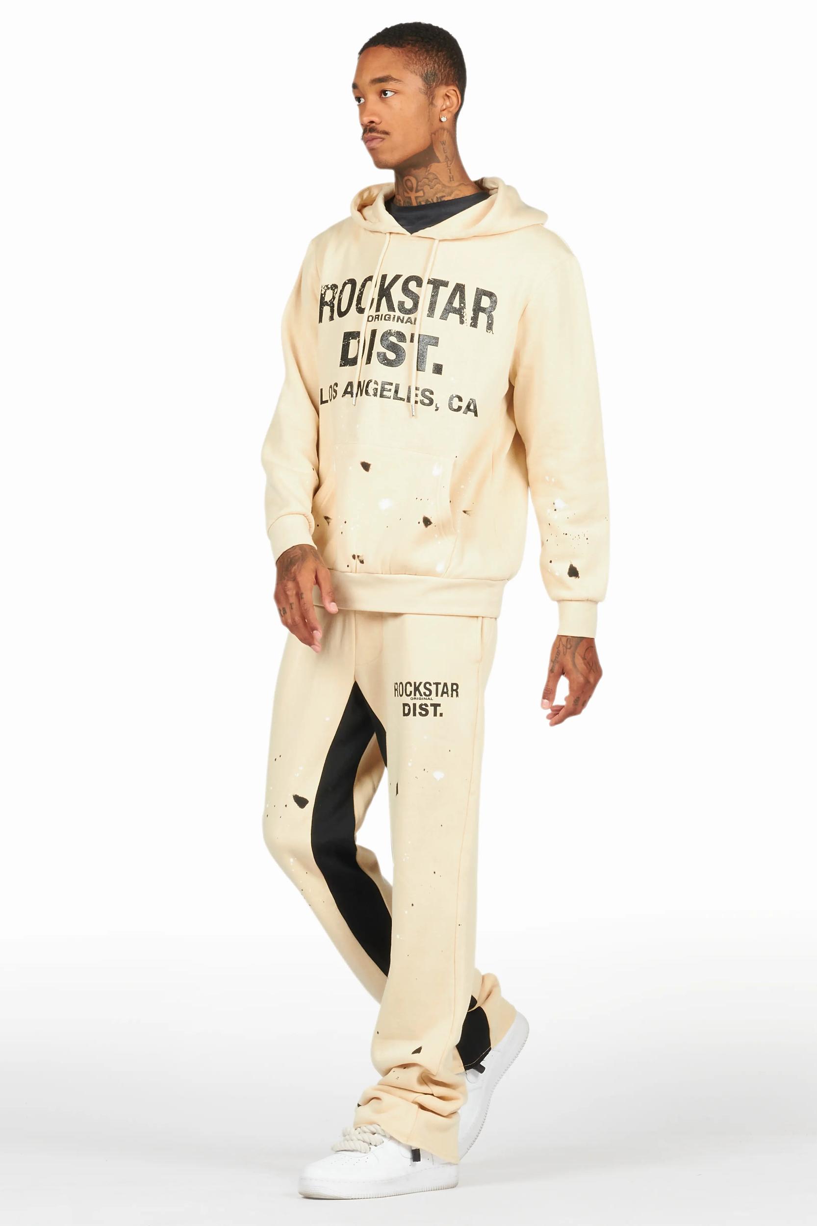 Scottie Beige Hoodie Relaxed Stacked Track Set Male Product Image