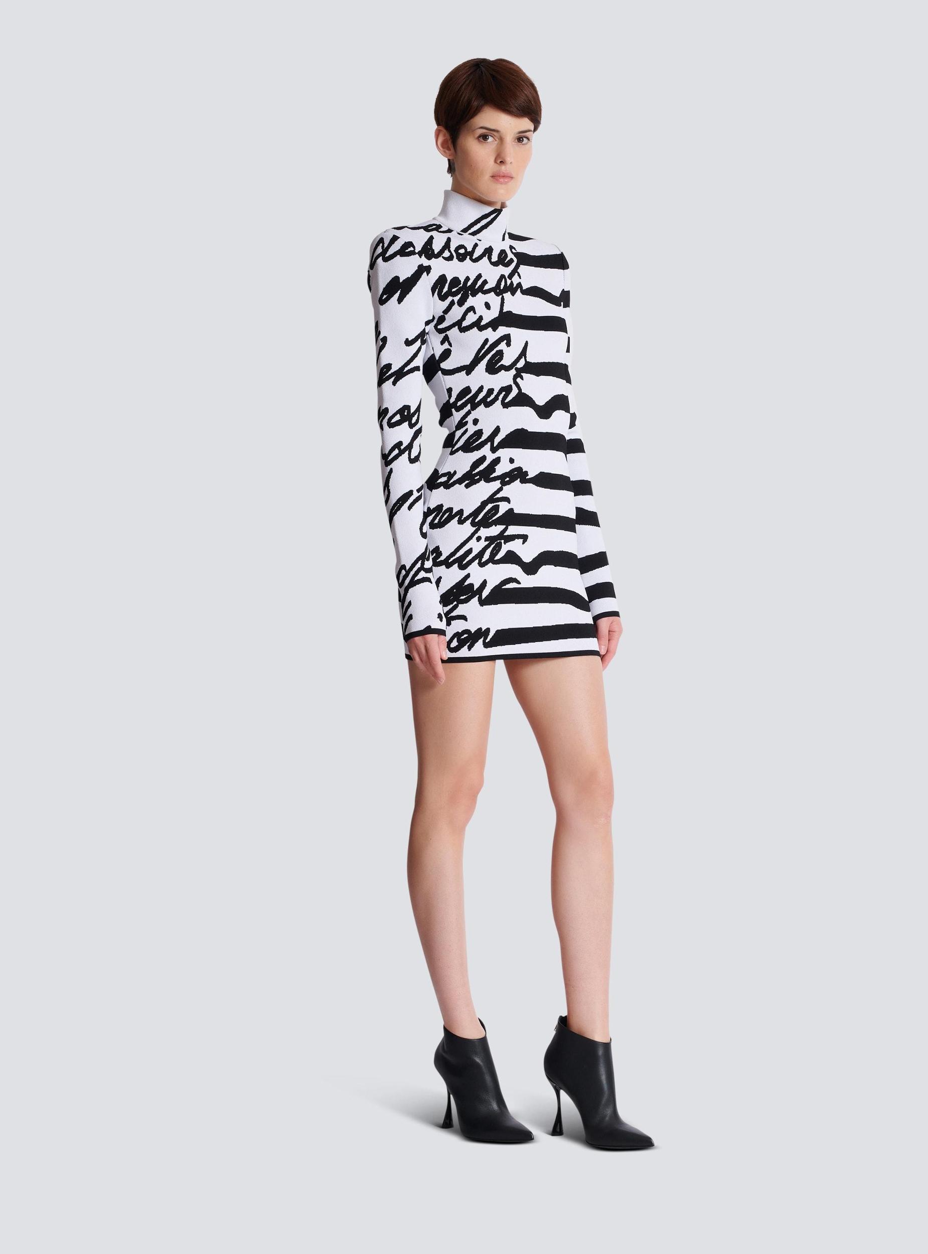 Striped "Love Letter" jacquard knit dress Product Image