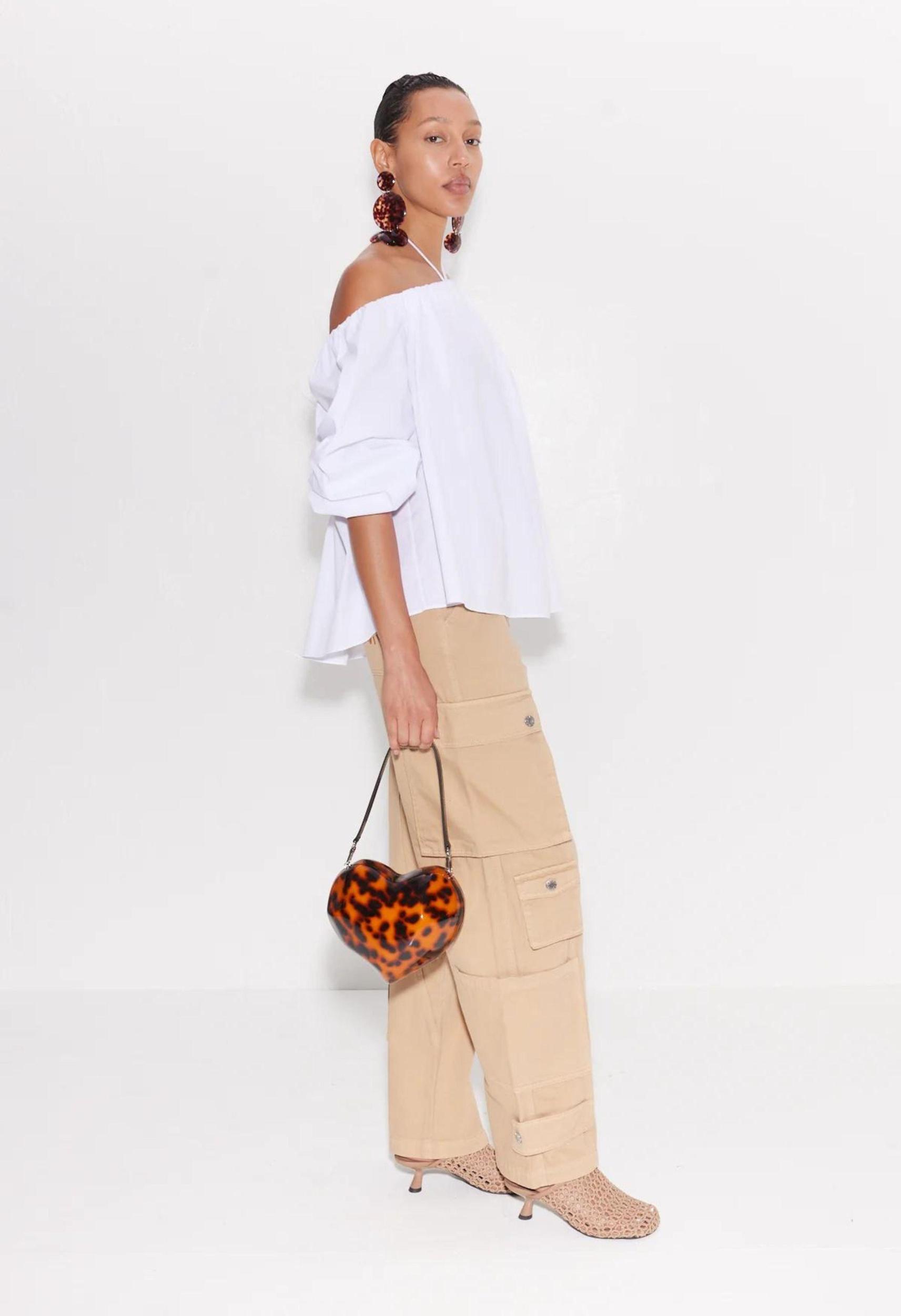 Oleander Poplin Top in Macadamia Product Image