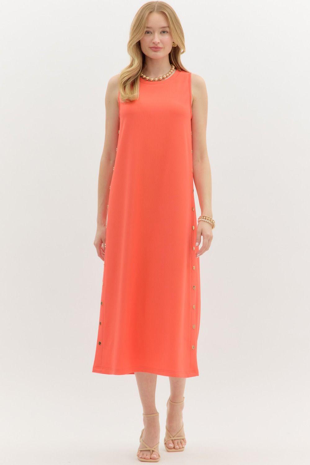 Coral Crush Midi Dress Product Image