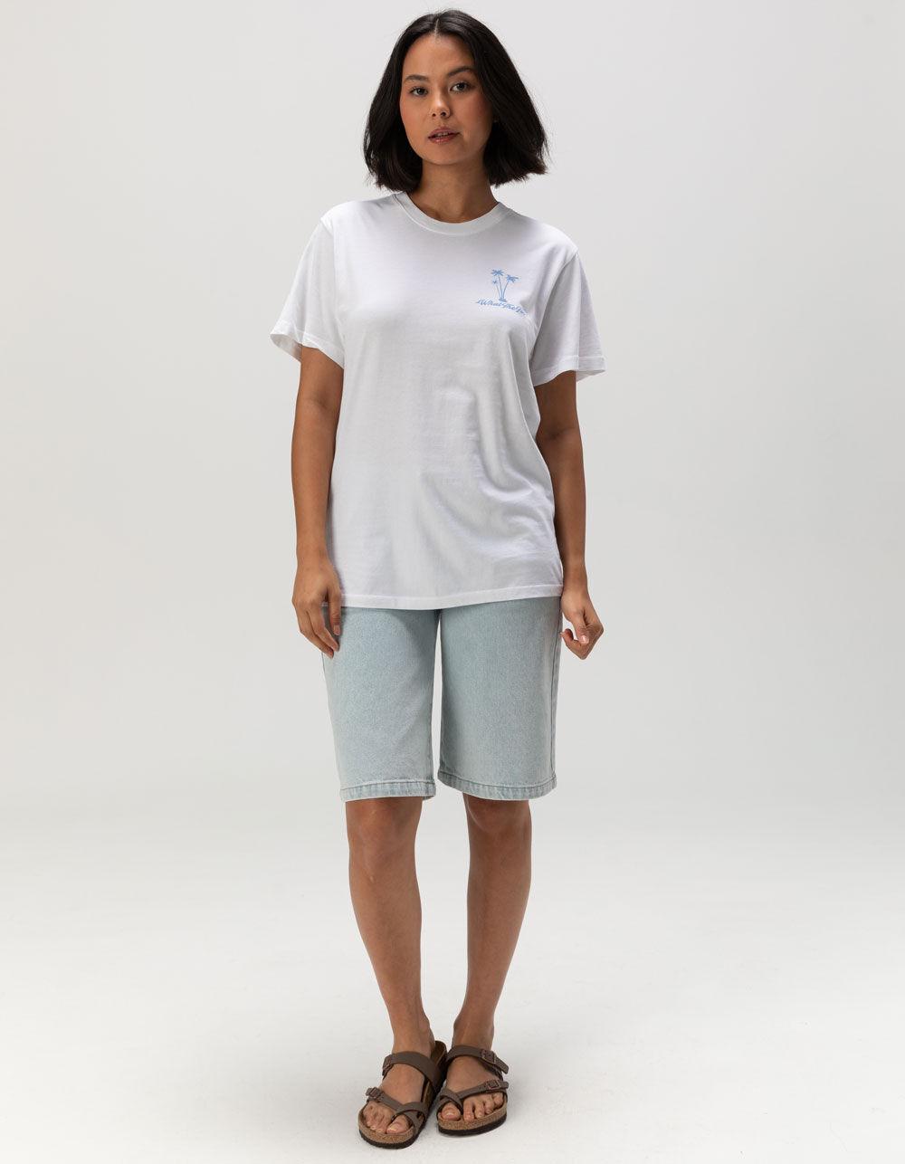 WHAT THE FIN Island Cat Womens Tee - WHITE Product Image