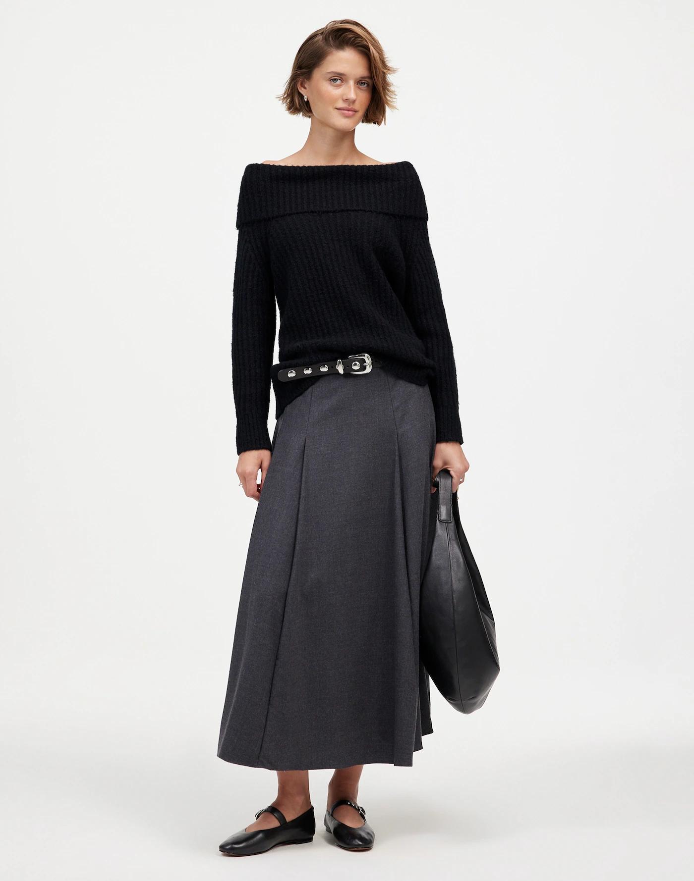 Cotton-Blend Off-Shoulder Sweater Product Image