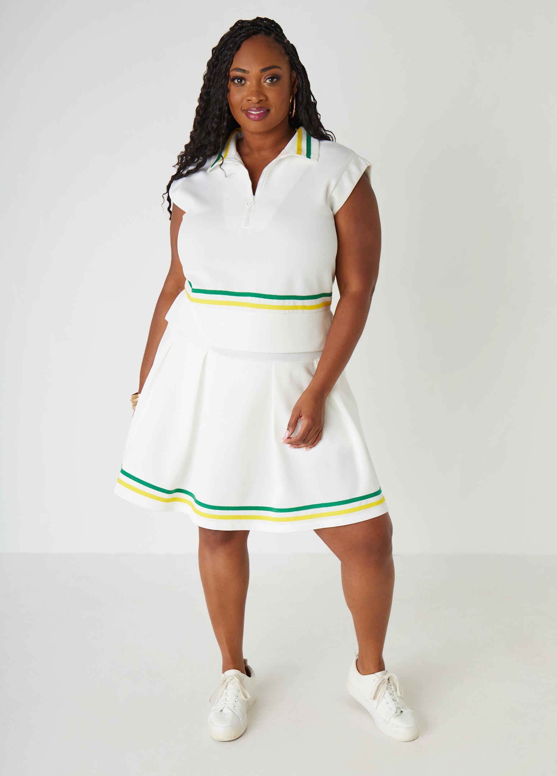 Plus Size Striped Tennis Vest Ashley Stewart Product Image