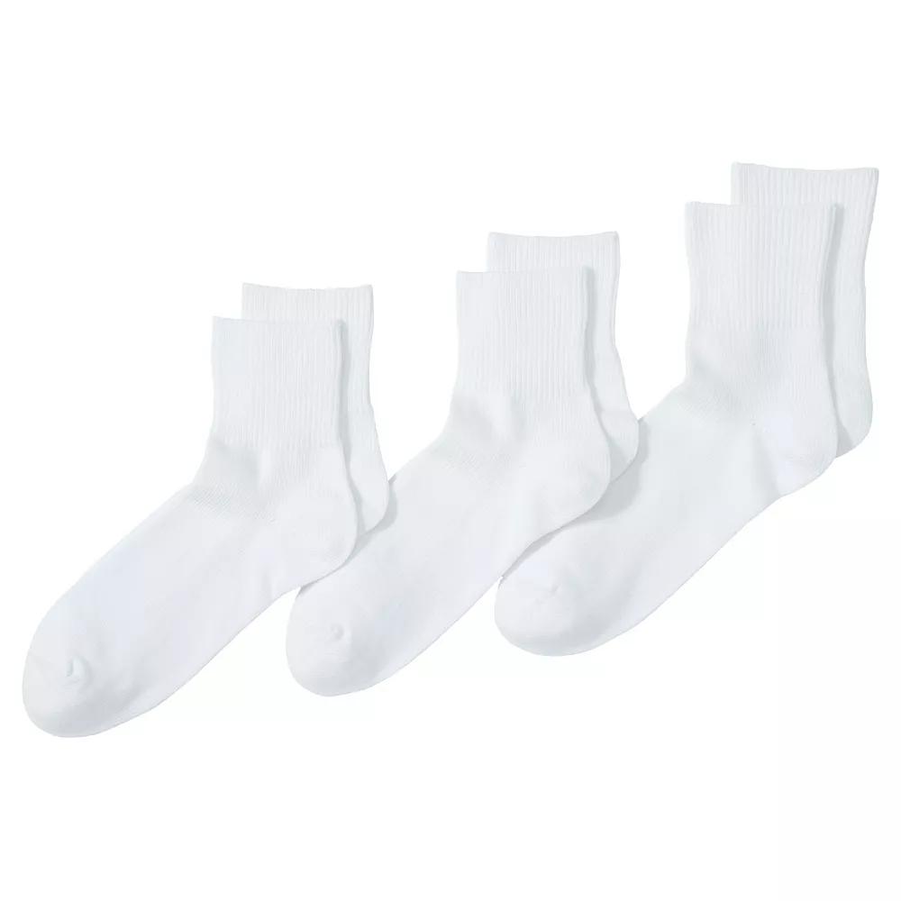 Men's Lands' End 3-Pack Cotton Rib Quarter-Crew Socks,  Product Image