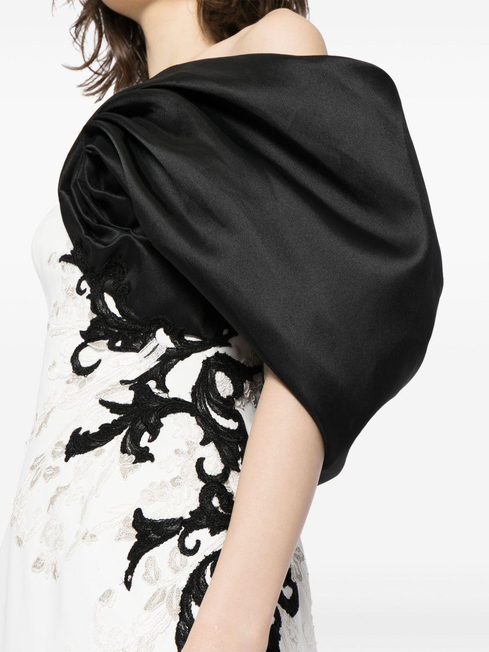 one-shoulder embroidered gown Product Image