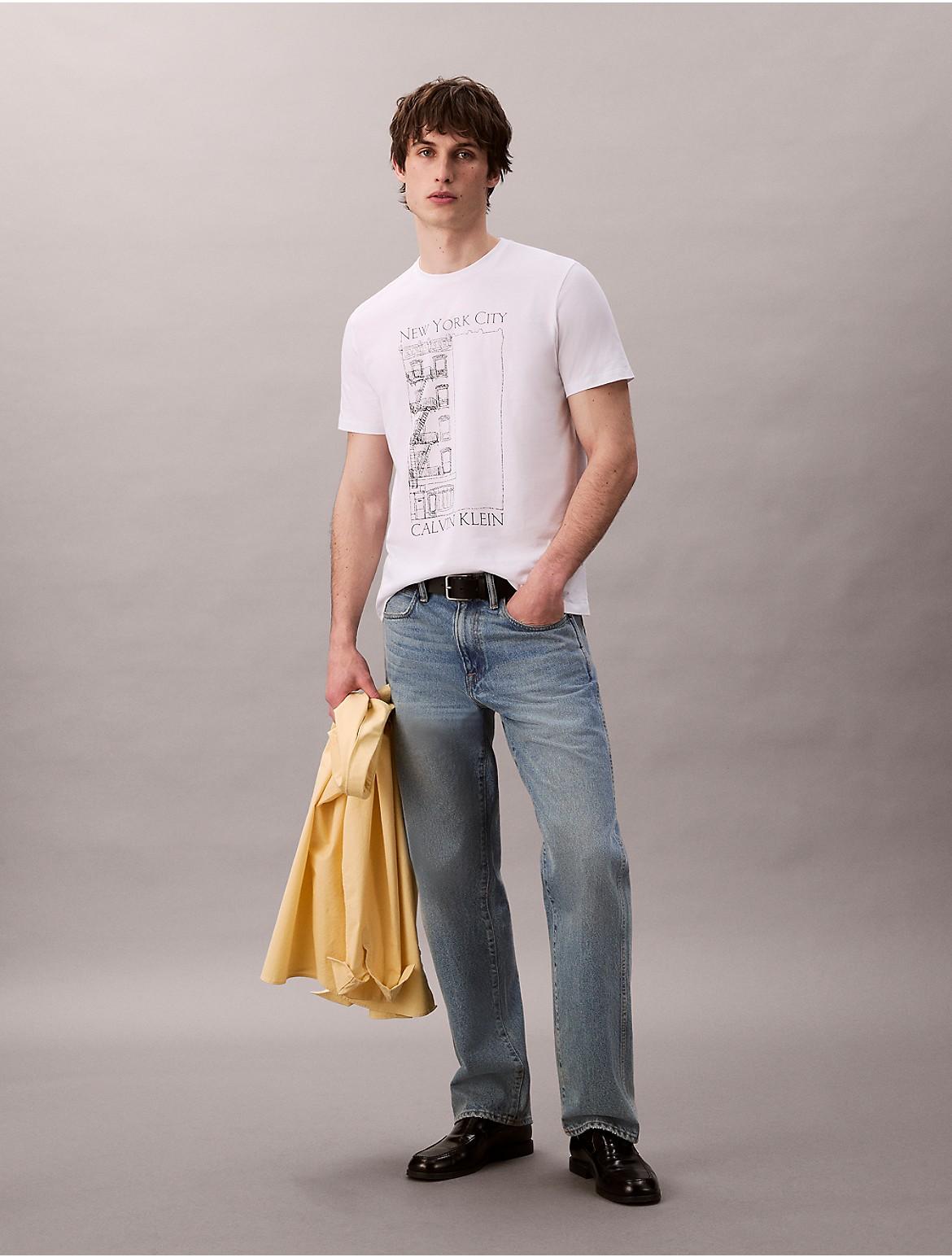 Calvin Klein Mens Apartment Logo Graphic Classic T-Shirt - Green Product Image