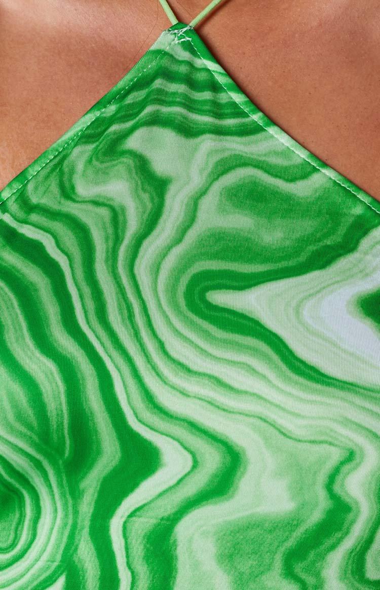 Kendall Swirl Mini Dress Green Product Image
