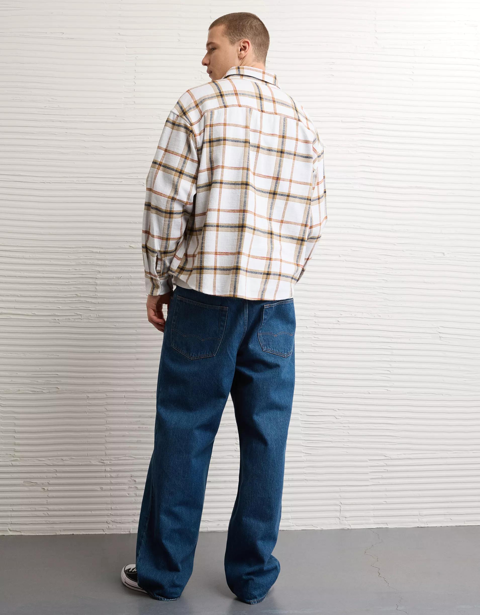 AE Boxy Flannel Shirt Product Image