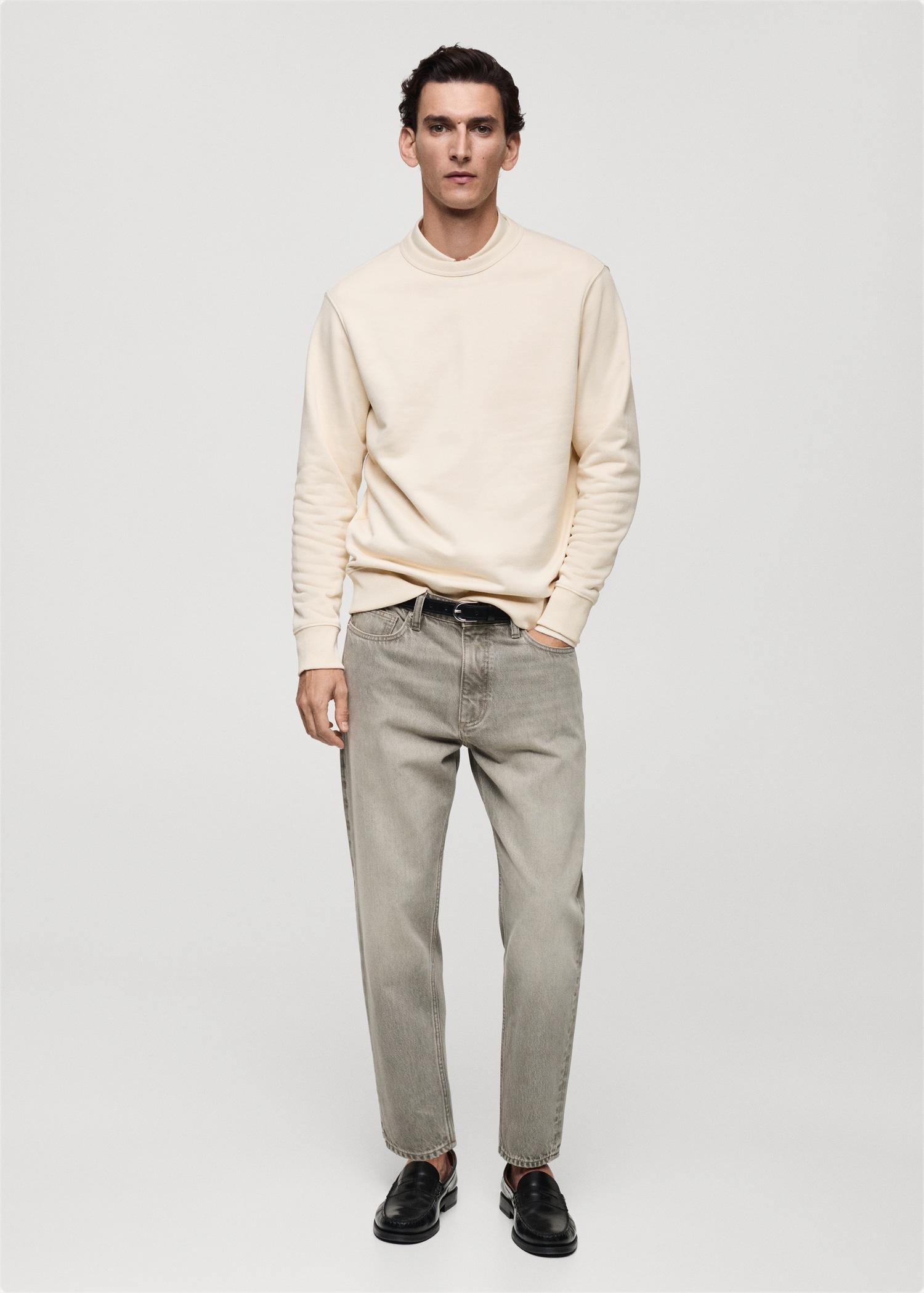 Regular-fit cotton sweatshirt - Men | MANGO USA Product Image