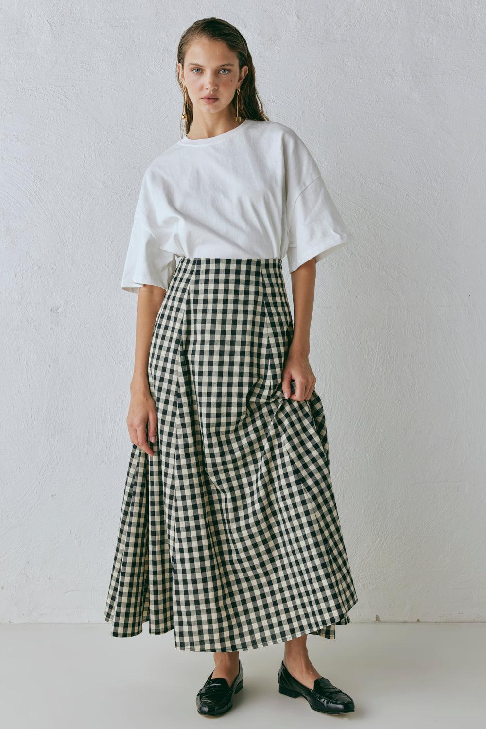 Hanni Maxi Skirt Black Check Product Image