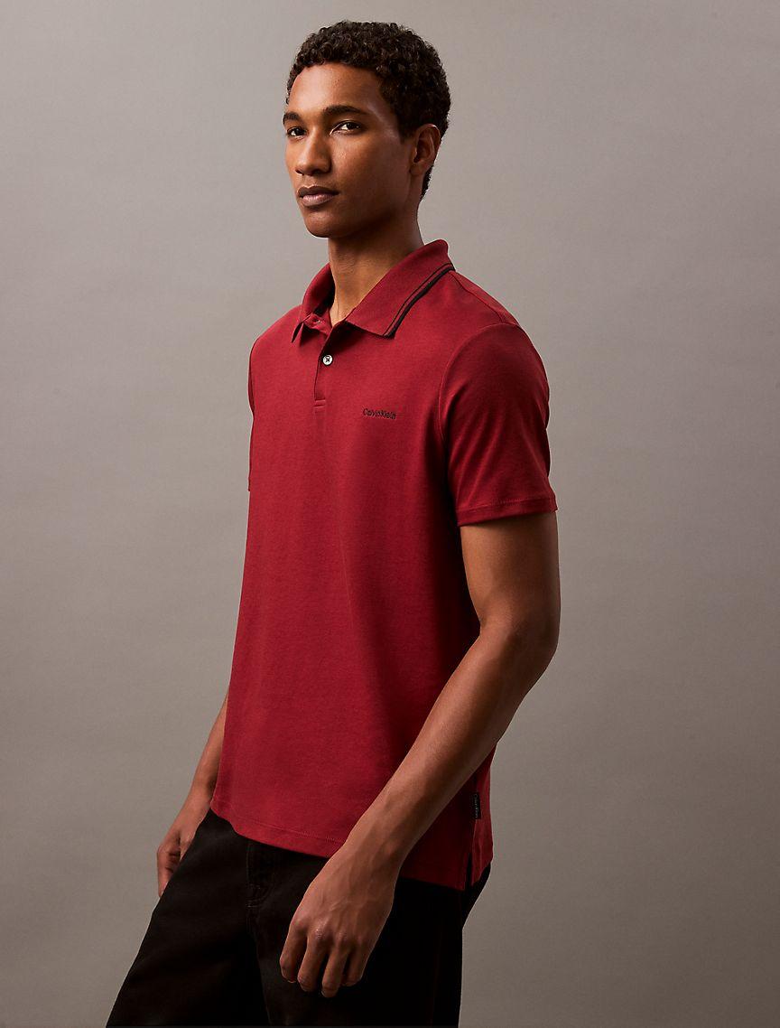 Liquid Cotton Tipped Polo Shirt Product Image