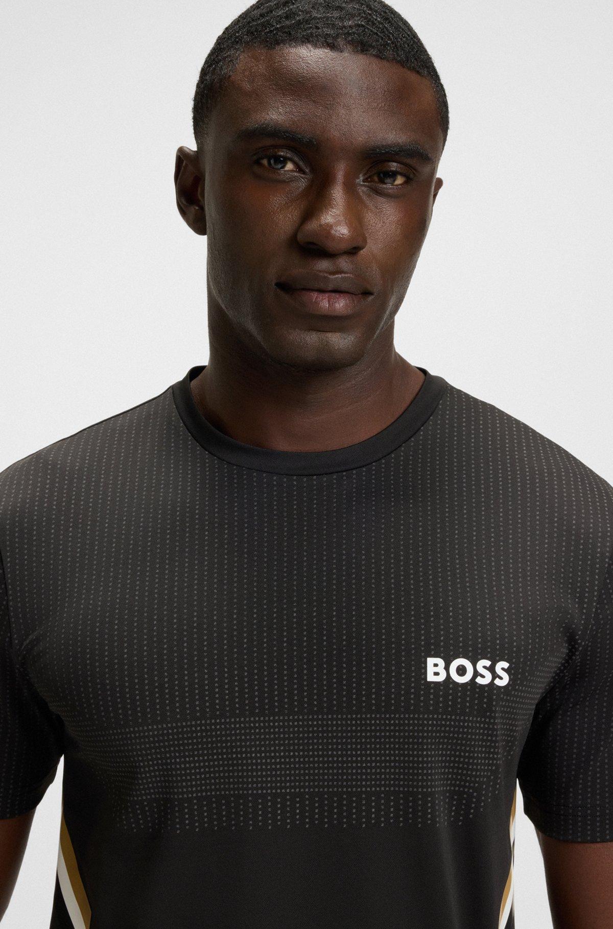 BOSS - Active slim-fit T-shirt with moisture management - Black Product Image