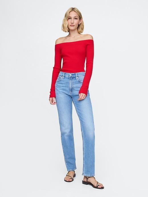 Off-Shoulder Sweater Top Product Image