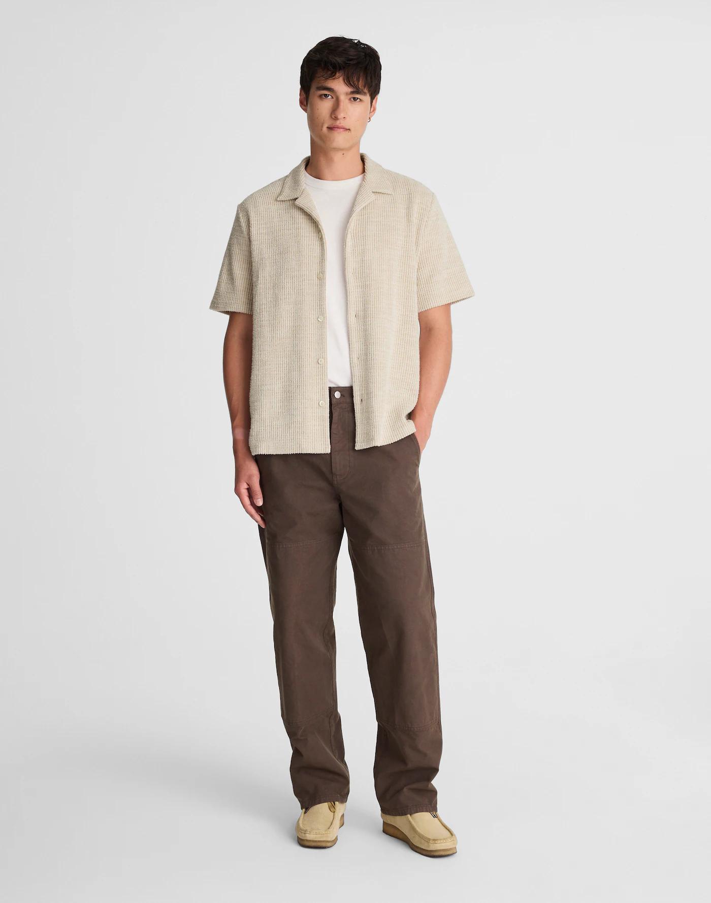 Textured Stripe Camp-Collar Shirt Product Image