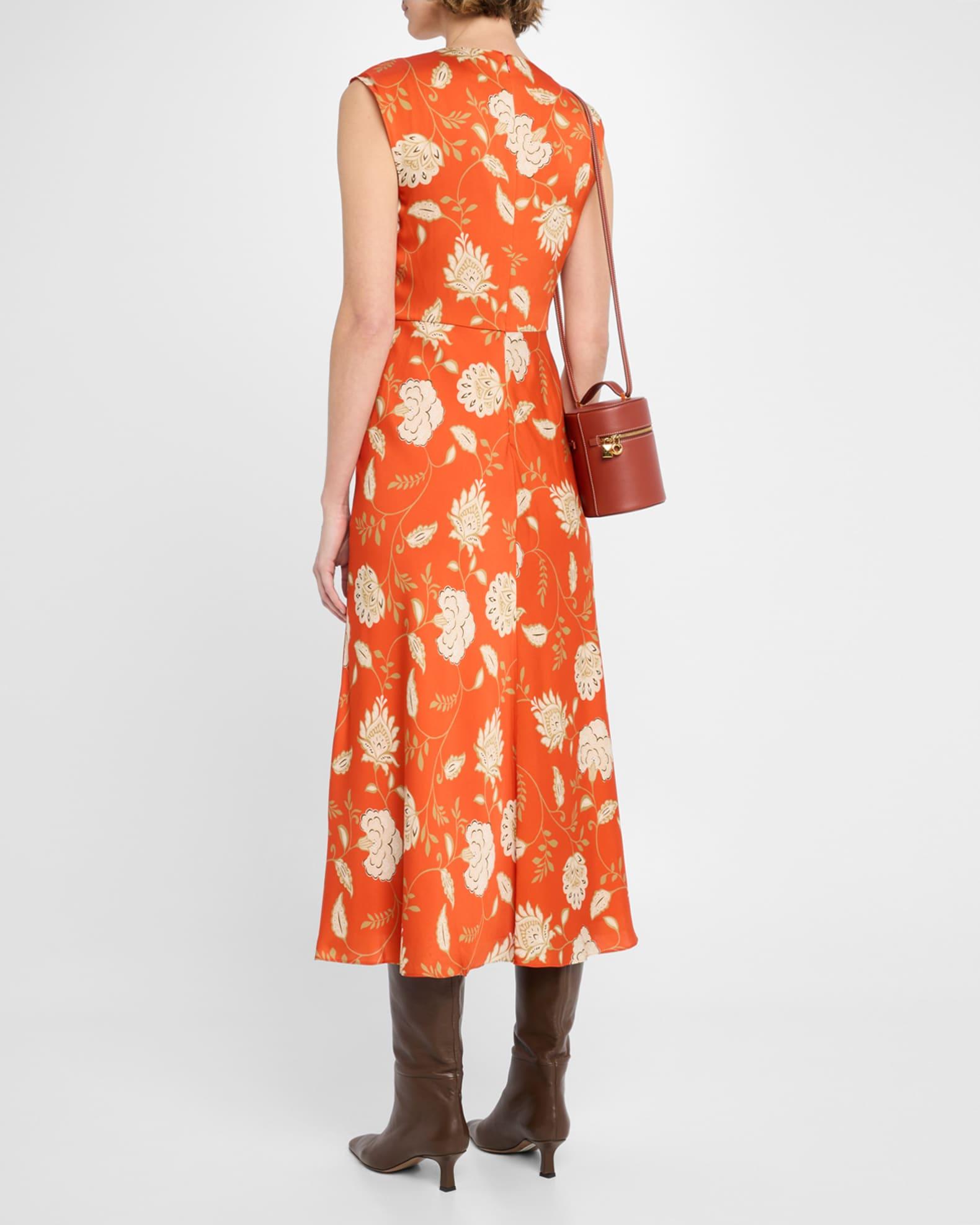 Julia Floral Sleeveless Twist Midi Dress Product Image