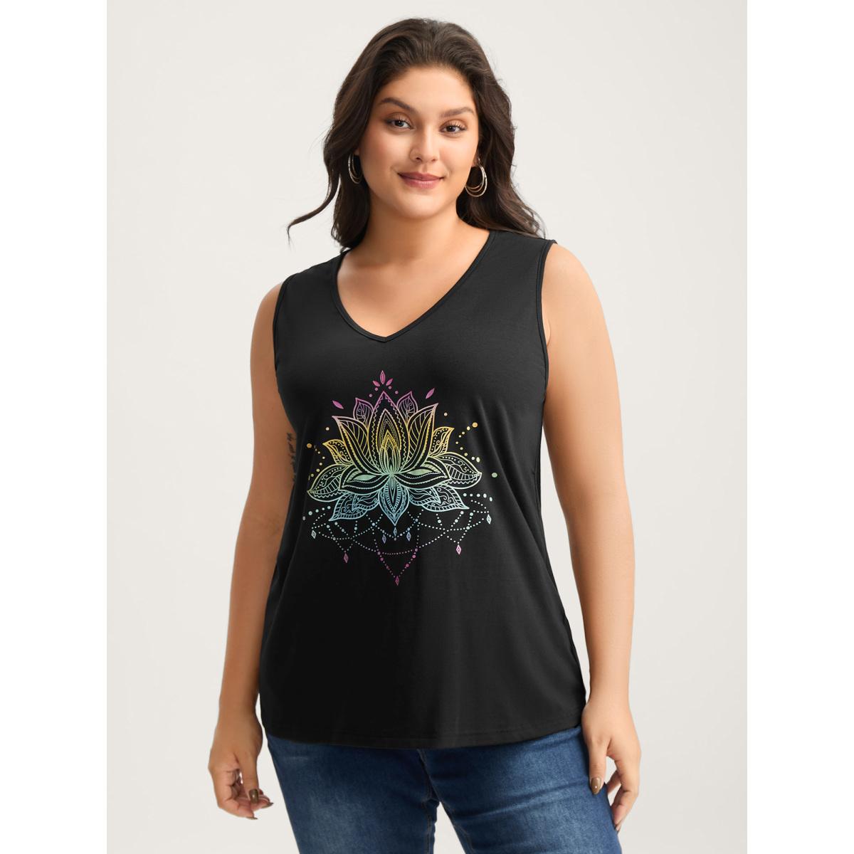 Plus Size Calming Vibes Solid Tank Top Women Black Leisure Non V-neck Casual Tank Tops Camis BloomChic 14-16/1X Product Image